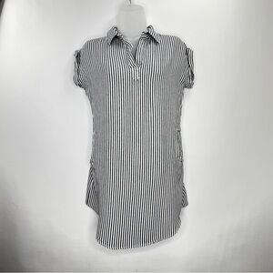 Thread+Supply Black & White Vertical Stripe Soft Tunic Top/Dress Women Sz Small